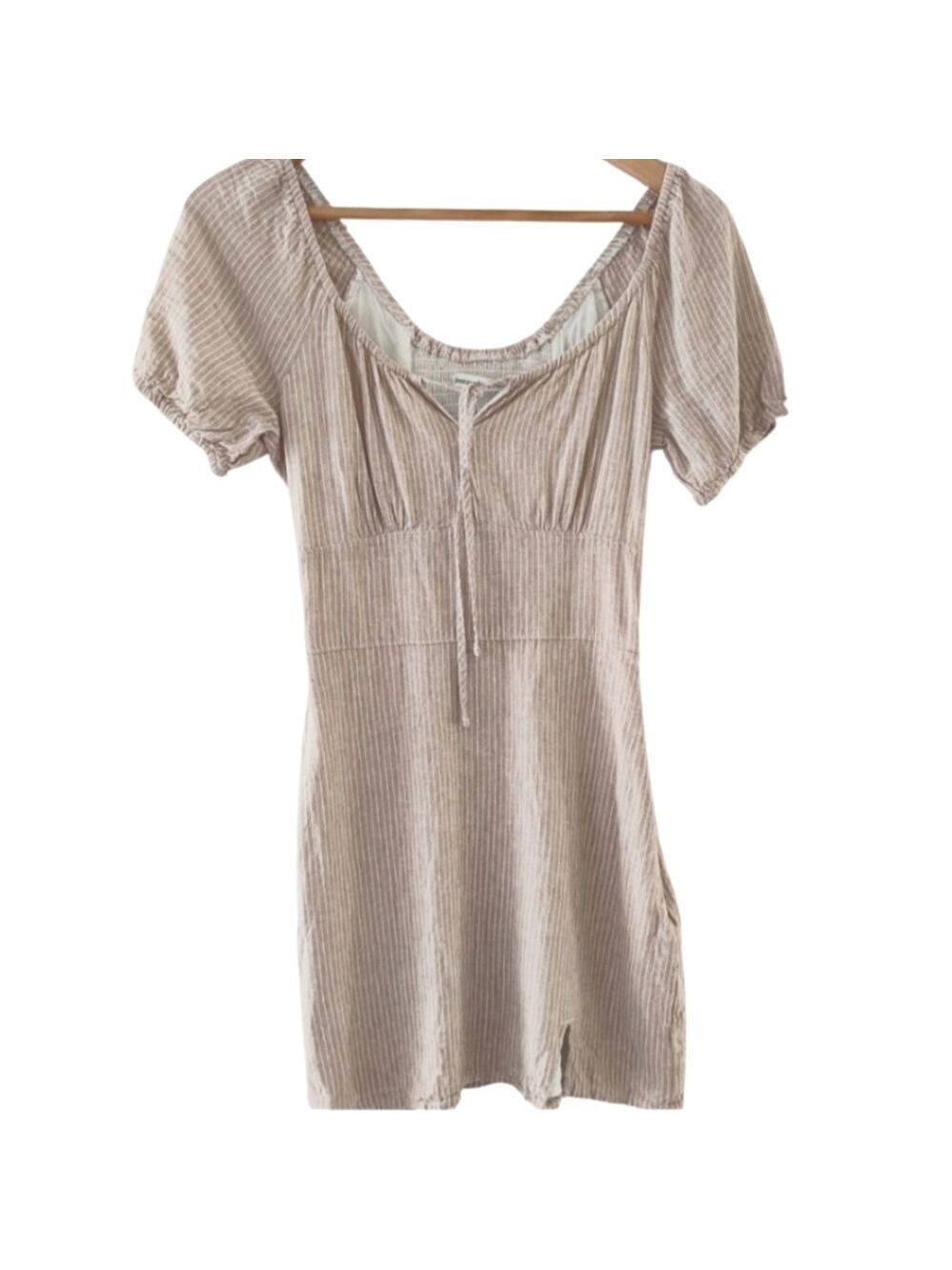 ABERCROMBIE AND FITCH Linen Striped Mini Dress Size XS